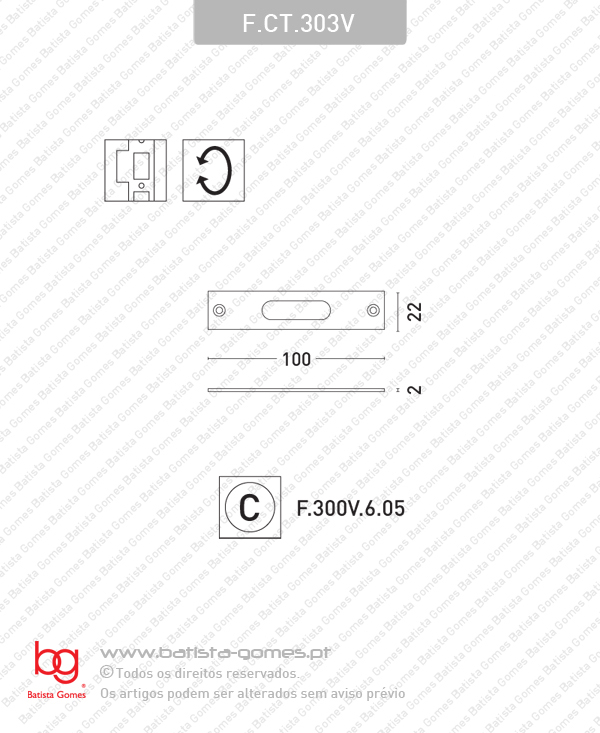 Chapa testa compat�vel com fechadura F.300V
